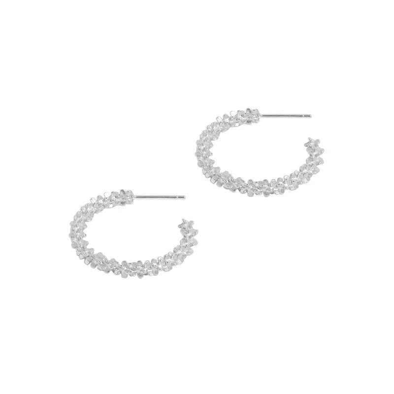 Trending Collection Stylish Classic Design Circle 925 Sterling Silver Party Wear Hoop Earrings for Women and Girls