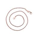 3.5mm 16" 18" 20" 22" 24" Rose Gold Stainless Steel Rope Chain Hip Hop Chain Necklace
