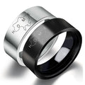 Anel Preto Stainless Steel Smooth Ukraine Map Ring Anillos De Oro Para Hombre Titanium Steel Fashion Engrave Letters Ring