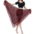 Belly Dance Costume Shinny Hip Scarf Fringe Long Skirt Sequins Triangle Wrap Belt Outfit for Women