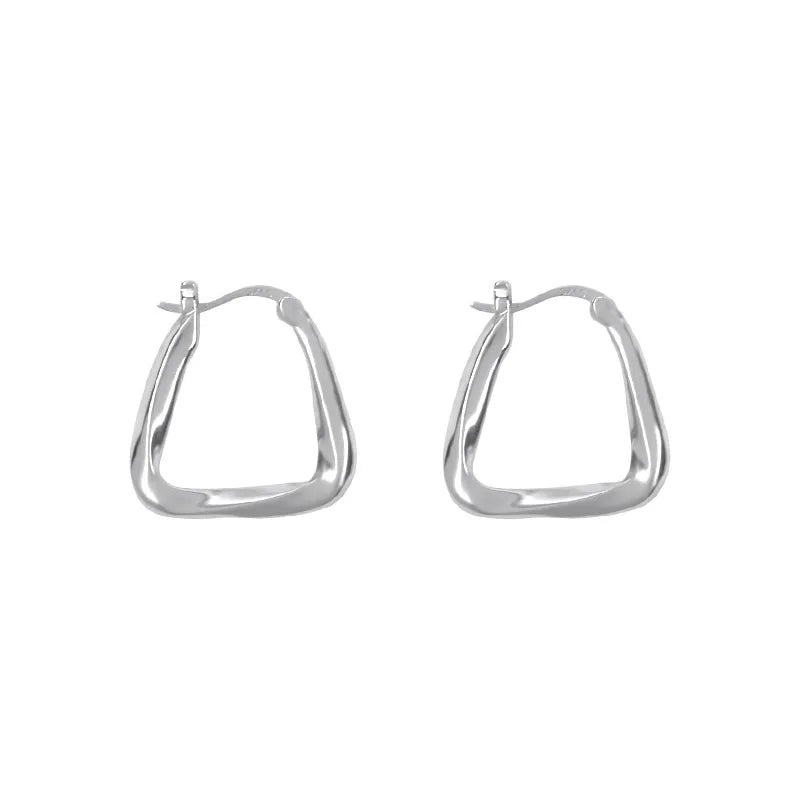 Factory Hot New Arrival Simple Silver Earrings Needle Cool Earrings Geometric Hoop Earrings for Women