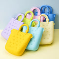 New Kids Candy Mini Cute Handbag Silicone Portable Cosmetic Bag With Hole DIY Charm Summer Beach Jelly Bag