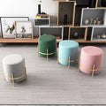 Ottoman Bench Modern Style Velvet Home bar Stool Living Room Round Foot Stools