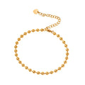 Hot Selling Fashion New Ins Style Minimalist 18K Gold Plated Stainless Steel Ball Bean Bracelet Women's Non-fading Bead