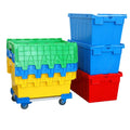 Heavy Duty Warehouse Logistic Relocation Nestable Stackable Plastic Storage Totes Plastic Crates Moving Folding