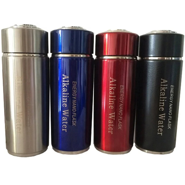 Nano Alkaline Energy Flask & Cup Stainless Steel 420ml Vacuum Insulated Eco-Friendly Classic Straight Cup