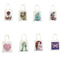 Diamond Painting Reusable Shopping Bag Dot Drill Canvas Bag Cross Stitch Embroidery Crystal Shaped Diamond DIY Handmade Crafts