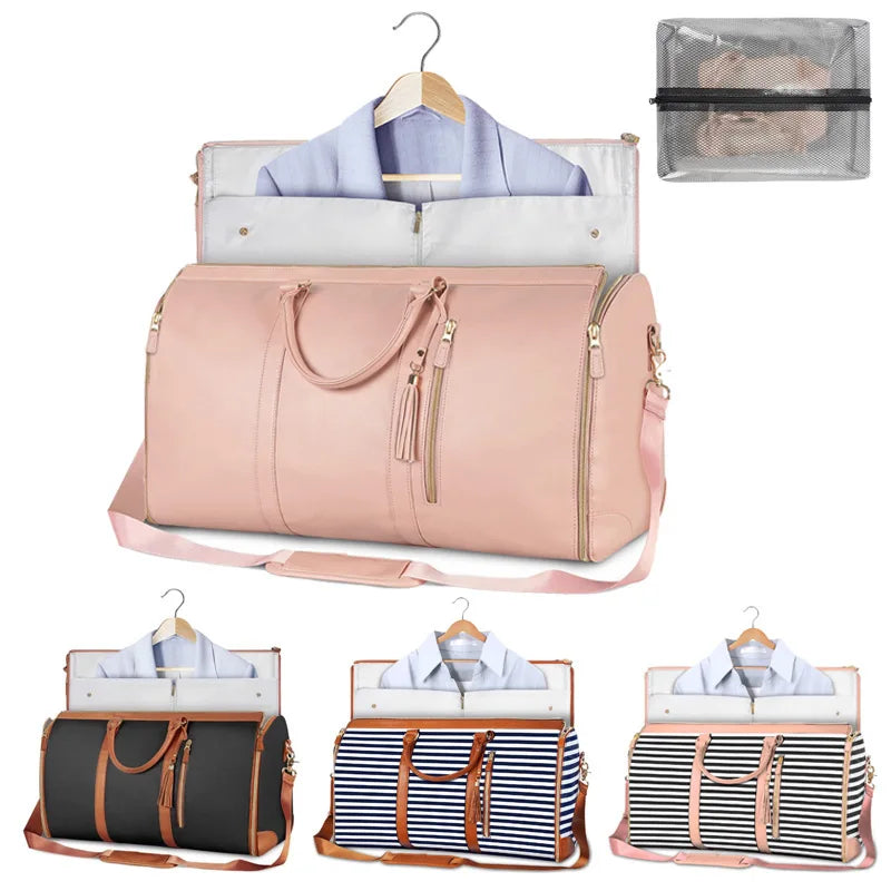 Customized Waterproof Duffel Large Travel Sport Bag Men Travel Weekend Garment Leather Duffle Bag Overnight Bags for Women