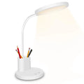 Gooseneck Touch Control LED Desk Lamp Modern ABS 3 Color Mode Stepless Dimmable 360 Flexible Task Light Pen Holder Phone Stand