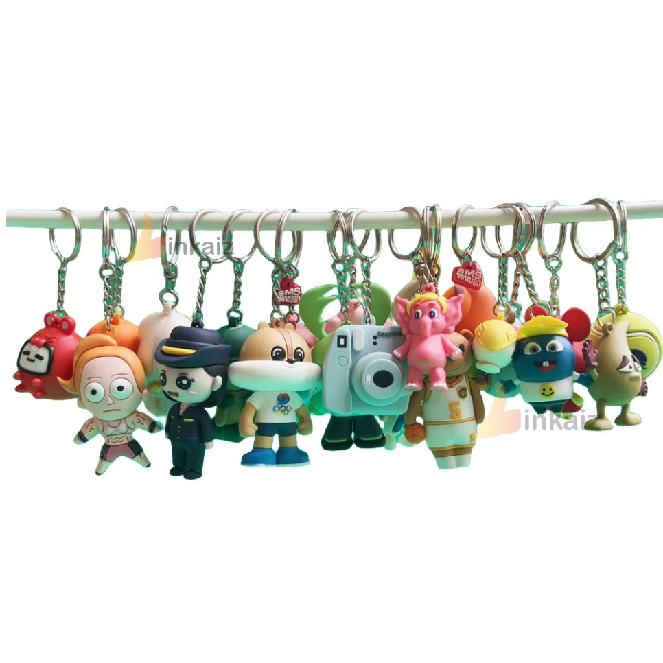 Hot Sell 3D Pvc Keychain With Logo Custom Made Silicone Key Chain 3D  Cartoon logo PVC Keyring