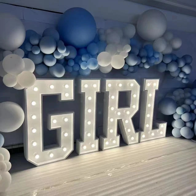 5ft 4ft 3ft Letter Rgb Led Bulb Light up Numbers Letters for Wedding Big Marquee Custom Metal Led Marquee Light Bulb Letter