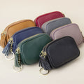 Hot Sale Coin Purse Keychain Pouch Bag Mini Customized Genuine Leather Card Holder Wallet for Women with Zipper