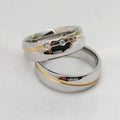 Fashion Boho Stainless Steel Zircon Beads Paved Matching Couple Set Promise Ring Jewelry for Couples