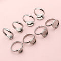 10pcs  6/8/10/12mm No Fade Stainless Steel Adjustable Ring Settings Blank BaseFit 6-12mm Cabochons DIY Rings Bezel Trays
