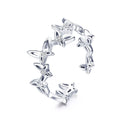 Women's Luxury 925 Sterling Silver Dancing Butterfly Open Size Finger Rings Fashionable Stackable Fine Jewelry-BSR027