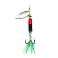 Wholesale SP162 8cm 10g Metal Spinner Baits Spoon Fishing Lures with Feather Hook