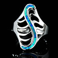 Australian Blue Fire Opal Engagement Ring Solid 925 Sterling Silver Opal Inlay Jewelry Wholesale