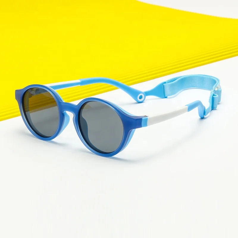 2023 Newest High Quality 3-6 Years Round Kids Sunglasses Wholesale Custom UV400 Polarized Flexible Nylon Toddler Baby Sunglasses
