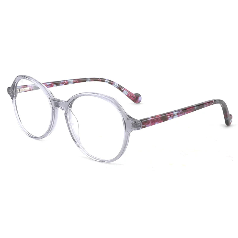YC Trendy Water Drop Shape Purple Eyeglasses Frames Thin Eyewear Womens Ladies Acetate Optical Glasses Frames