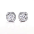 High Quality 18K White Gold Plated Moissanite 925 Sterling Silver Stud Earrings for Women