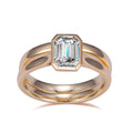 MSR-1376 9k Yellow Gold Wedding Engagement Ring 1.14CT E VVS1 Emerald Cut Lab Grown Diamond Jewelry Ring