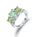 C003R Abiding Fine Jewelry Manufacturer Oval 5x7 Prasiolite Green Amethyst Peridot Stone Sterling Silver Jewelry Rings