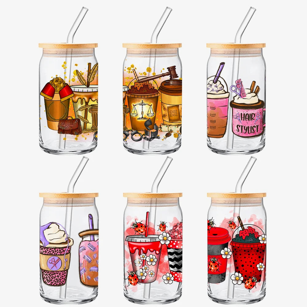 Yunshang Wholesale Transfer Custom Colorful  UV DTF Cup Wrap Transfers Waterproof UV DTF Sticker for Mug Coffee Cups Tumblers