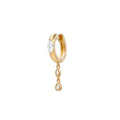 925 Sterling Silver Horse Eye Zirconia Chain Tassel Pendant Hoop Huggie Earrings CZ Pendant Earrings