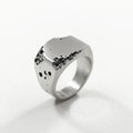 Handmade Original Design Vintage Silver Ring Custom Rock Style Stainless Steel Rings for Men Personal Jewelry