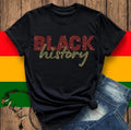 Fashion Topz Factory Ready to Ship Letter Black History Rhinestone 100% Cotton Formal Customized T-Shirt Supplier