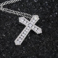 CAOSHI Luxury Cross Pendant Necklace for Women Men Unisex Classic Silver Color Zircon Stone Cross Necklaces