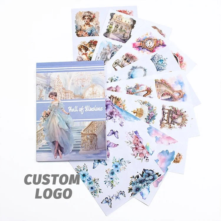 Customized Die Cut Sticker Book for Journaling Writable PET Paper Stickers Planner Decoration Stationery Printing