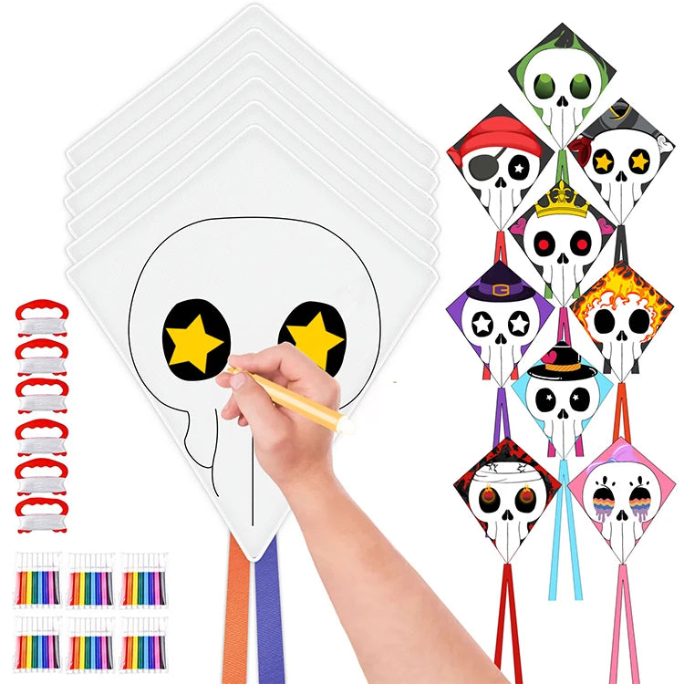 Hot Sale Easy Flying Customized Sublimation Blank Children DIY Drawing Diamond Fabric Kite with Fiberglass Frame Wholesale Kites