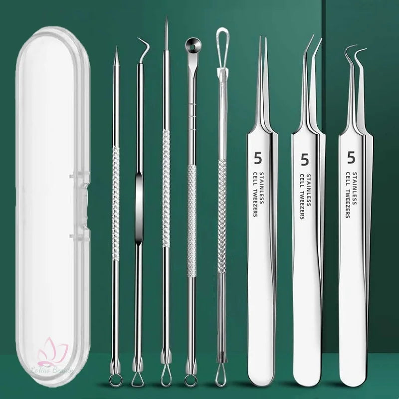 Ultra-fine No.5 Cell Clip Professional Blackhead Clip Set 0.1MM Acne Extractor Face Pore Cleansing Tool Acne Needle Set