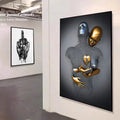 Modern Love Abstract Statue Poster Print Wall Picture Nordic Metal Figure Sculpture Painting Living Room Wall Arts Canvas