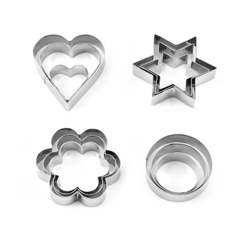 Custom Stainless Steel Cookie Cutter Set with Star Flower Heart Shapes Promotional Bakeware Tools for Biscuit and Cake