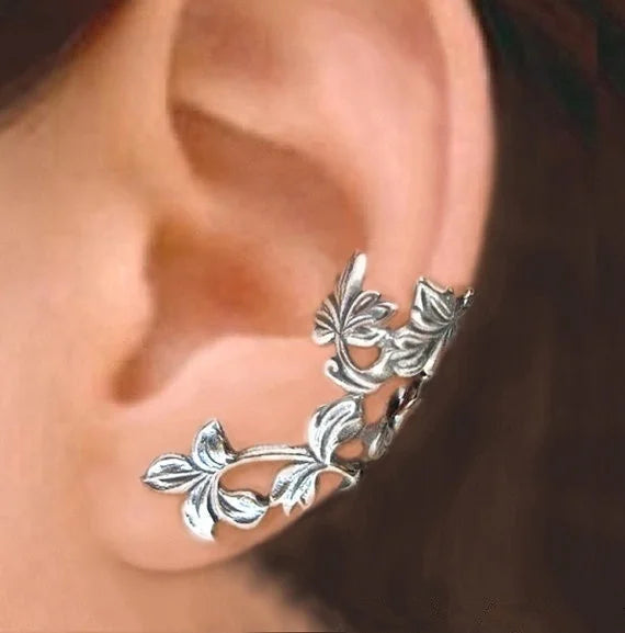 CAOSHI Ear Retro Women Flower Leaf Clip Ear Cuff Punk Wrap Cartilage Earring Jewelry Gift Vintage Clip Earrings Women
