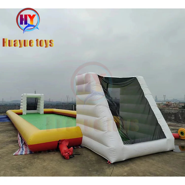 Premium Inflatable Soccer Field With Basketball Hoop and Football Goal Volleyball Multifunctional Sports Game