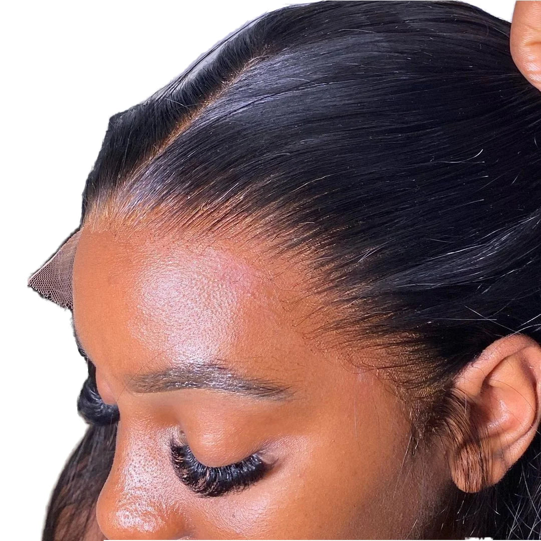 13x4 Straight Lace Front Wigs Human Hair 200% Density Transparent 20 Inch Frontal Wig for Women Natural Color Brazilian Hair