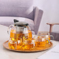 450ml Chinese Glass Teapot Set with Infuser for Gas Stove Elegant Tea Kettle for Coffee & Tea Sets