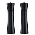 Home and Kitchen Accessories Rubber Wood Manual Salt and Pepper Mill Black Wooden Adjustable Spice Grinder with Custom Box