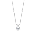 Fine Jewelry Silver Engagement Wedding Gift 0.8 Carat Bezel Pendant Chain Minimalistic Locket Heart Moissanite Necklace