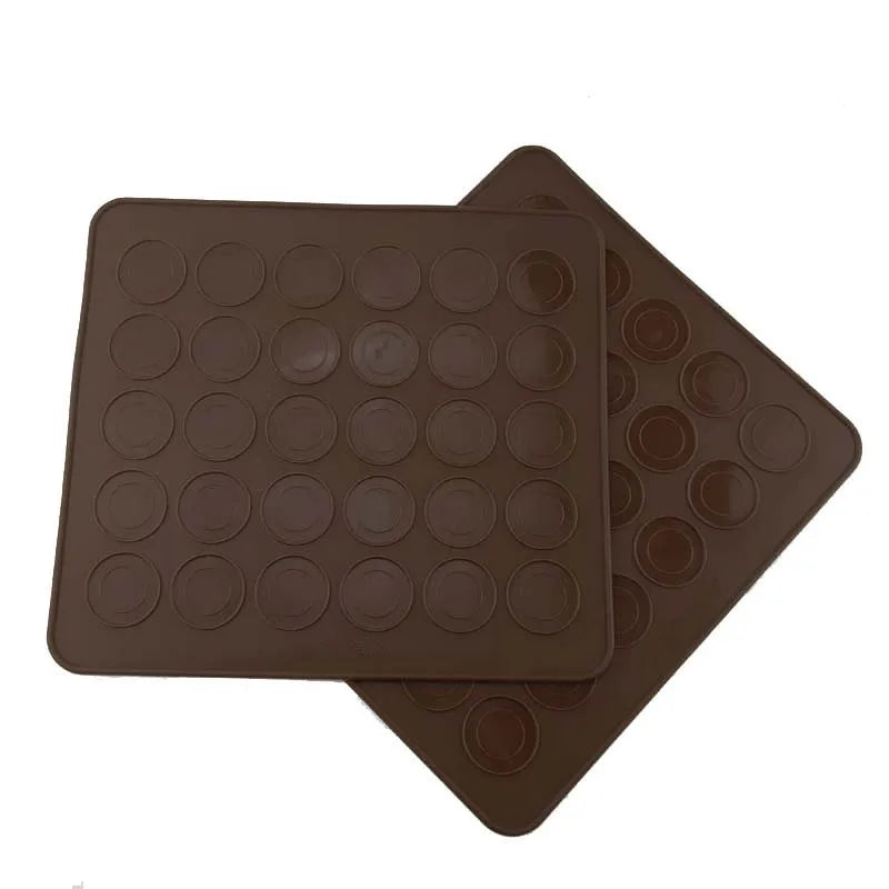 30 Holes Non-stcik Round Shape Macarons Mat Silicone Macaron Sheet Pad Pastry Cake Baking Mat Conlense Macarons Mat
