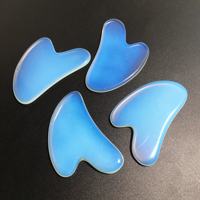 HY OEM / ODM Face Slimming Crystal Opalite Body Scraping Massage Tool Board Heart Facial Gua sha