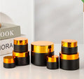 Wholesale Custom Empty 5/10/15/20/30/50/60g Amber Candle Jar Glass Cosmetic Cream Jars With Black Gold Silver Lids