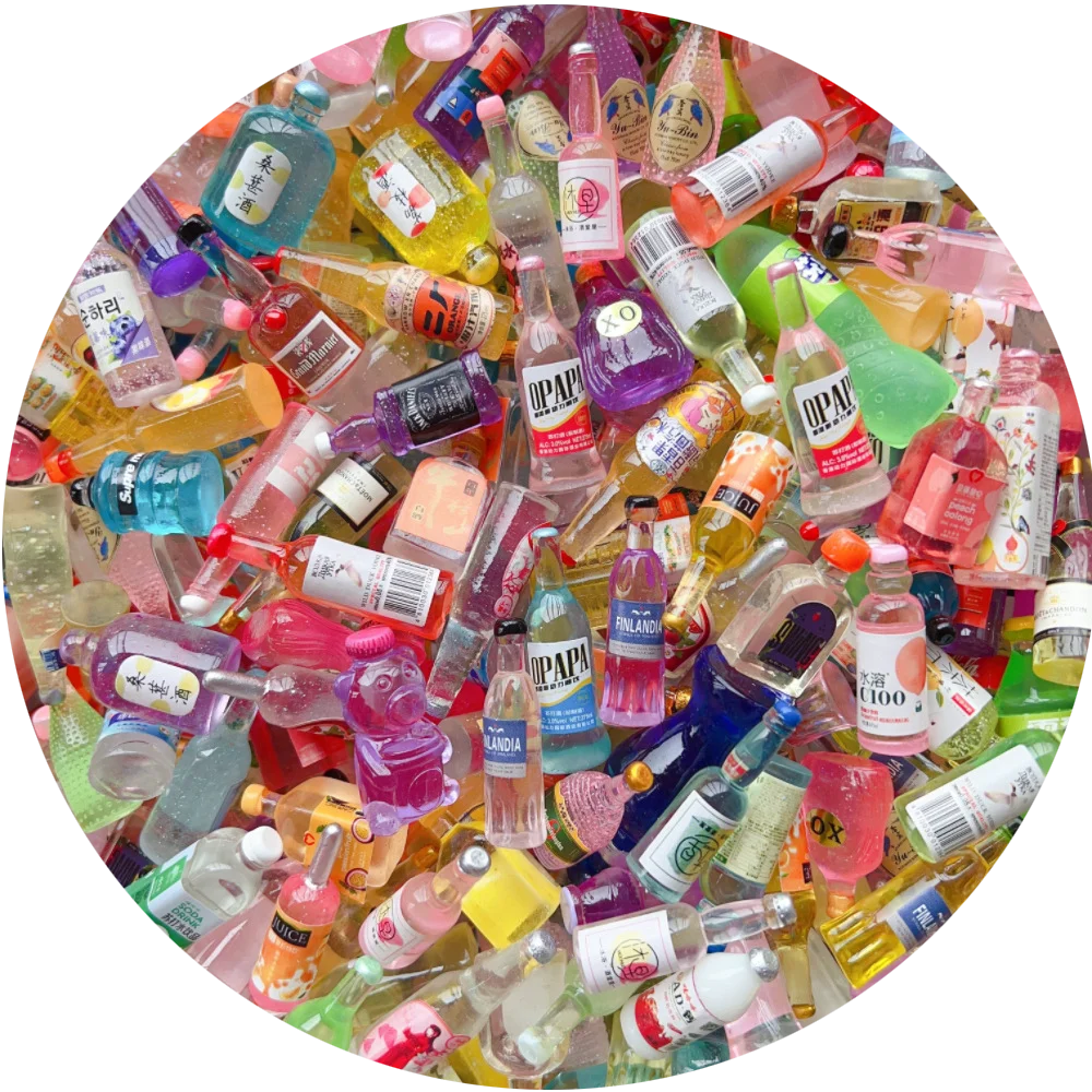 Mixed  Simulation Drink Bottle Resin Charms Series Lucky Bag Lovely Cream Mobile Phone Shell Material DIY
