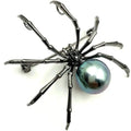 Fashion Victorian Black Mother-of-pearl and Micro Spider Brooch for Women MegaBDM
