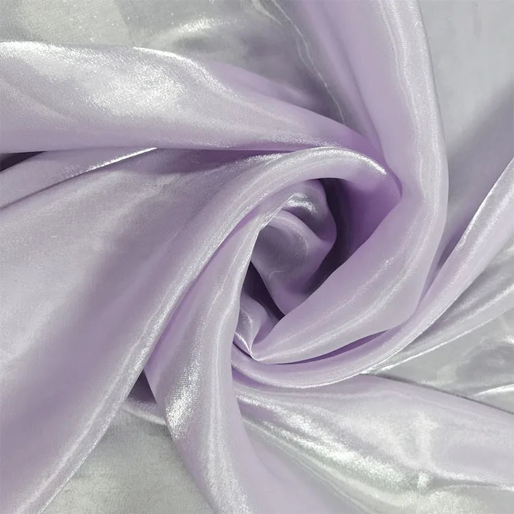 Wholesale Price Glossy Liquid Satin Smooth Gloss Reflective Organza Fabric for Wedding Evening Party Fashion Dress