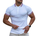 Wholesale Summer Men's Short Sleeved Polo Shirts Button up Color Block Men's Sport Casual Polo T-shirts