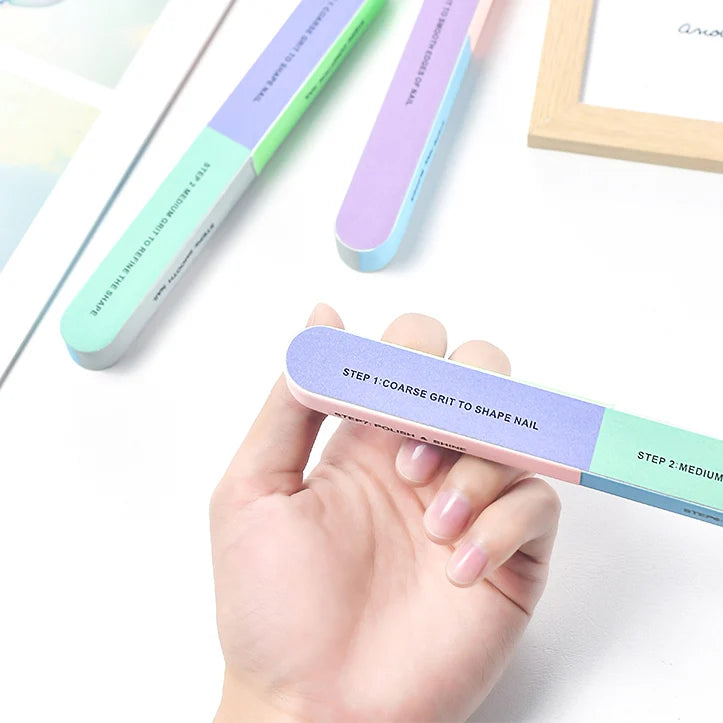 Professional 7 Sides Tool Sponge Nail Buffer Salon Tools Oem Nail Buffer Block  Printed 7 Sides Nail Buffer File Tools